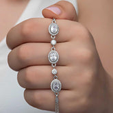 Silver Oval Stone Women's Bracelet